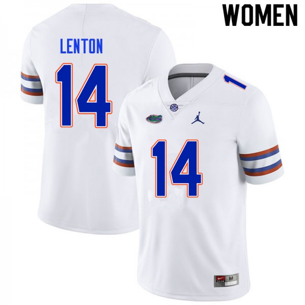 Women #14 Quincy Lenton Florida Gators College Football Jersey White